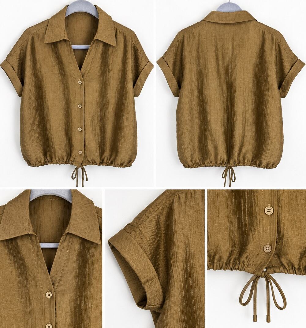 🍁 fall, inspired Adrianna Papell Women’s Brown Button Front Blouse   Size S